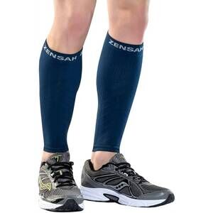 NEW ZENSAH print compression leg sleeves in bicycles/navy